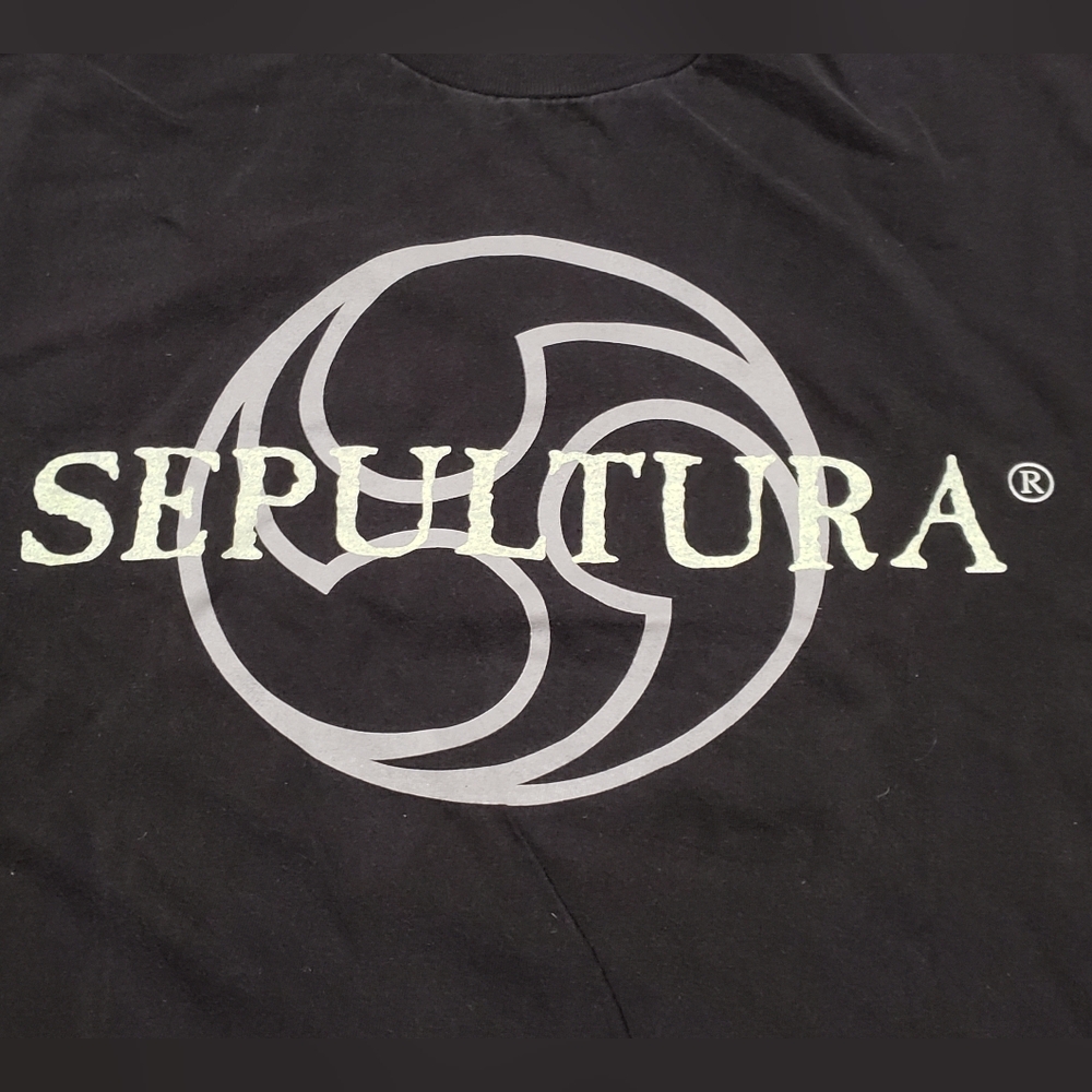 Vintage 90s Sepultura T Shirt Glow In The Dark. 2 Sided Tee